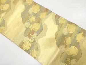 アンティーク　霞取りに万寿菊・桐模様織り出し袋帯（材料）